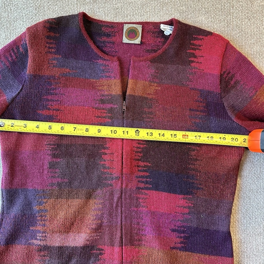 Millma Bolivia Colorful Full Zip 100% Alpaca Sweater Size‎ Large - Picture 8 of 9